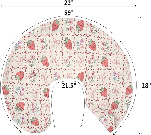 Miniatura 9 de Fundas de almohada de lactancia para bebé, diseño bohemio de fresas, lazos rosados, fundas de lactancia para almohadas de lactancia materna, frutas