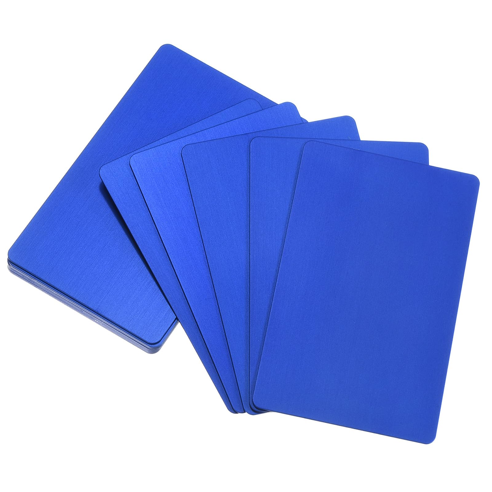 YOKIVE 15 Pcs Anodized Aluminum Business Card with Smooth Surface, Laser Engraving, Great for Office Hotel, Workshop (Blue