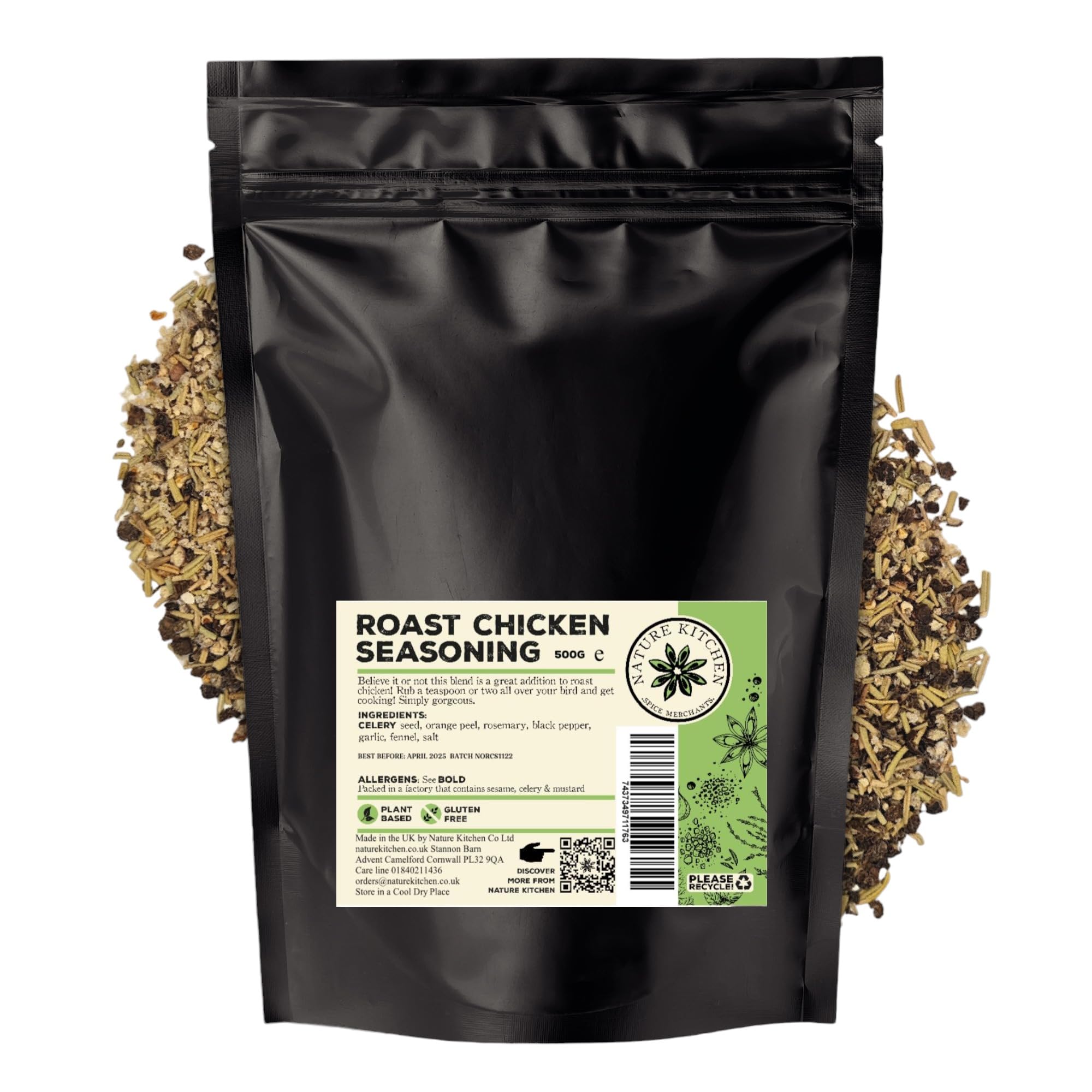 Nature Kitchen Shawarma Seasoning 500g Mild, Premium Middle Eastern Spice Blend, Gluten Free, Vegan Seasoning for Kebabs, Chicken, Wraps, Marinades and Everyday Cooking — view 81