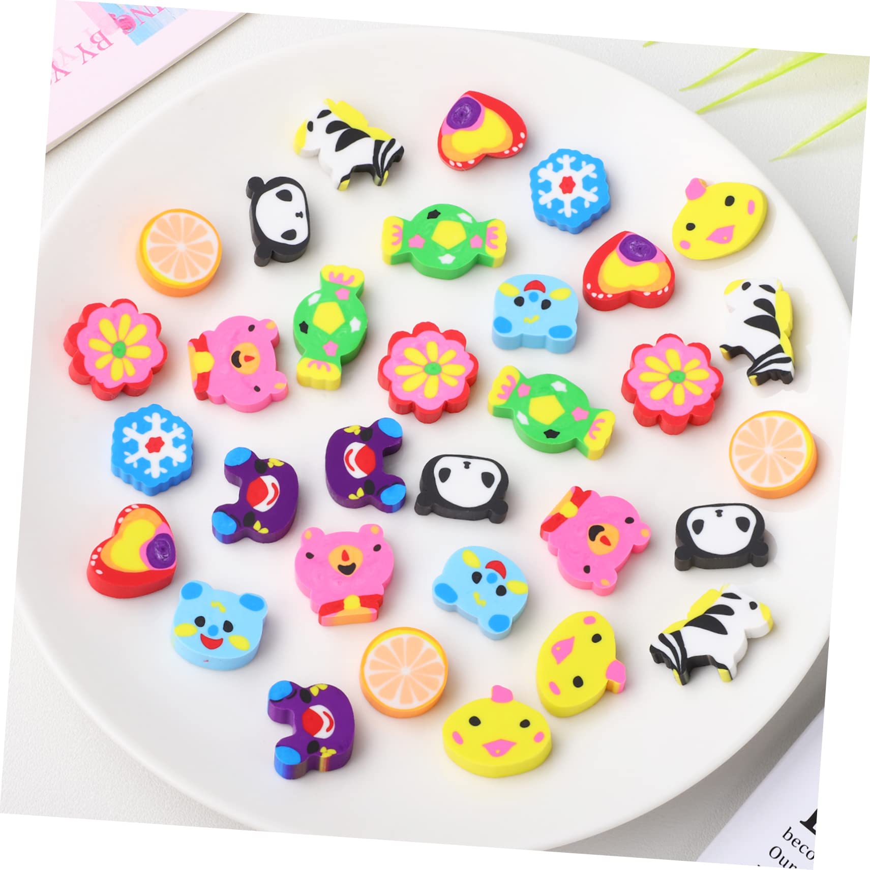 STOBOK 100pièces Gommes Animaux Set Gommes pour Garçon Fille pour École Petites De Dessin Animé Jouets Fournitures Scolaires