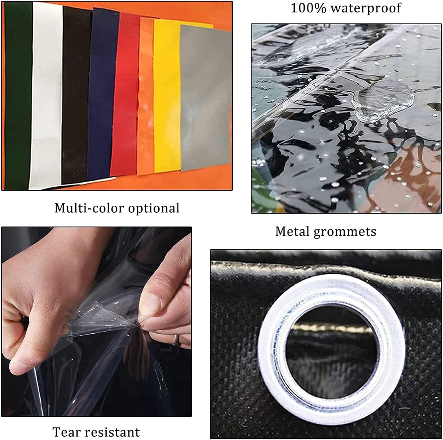 Outdoor Curtain Waterproof Tear-Resistant Clear Tarp Panels with Grommets Pergola Covers for Garden, Porch, Gazebos (Color : LxH, Size : 460x230cm(15.1 * 7.5ft))