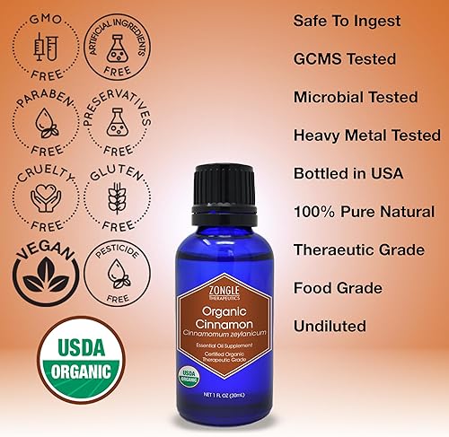 Miniatura 3 de Aceite esencial de canela orgánica (hoja) certificado por USDA, seguro de ingestar, cinnamomum Zeylanicum, 1 oz