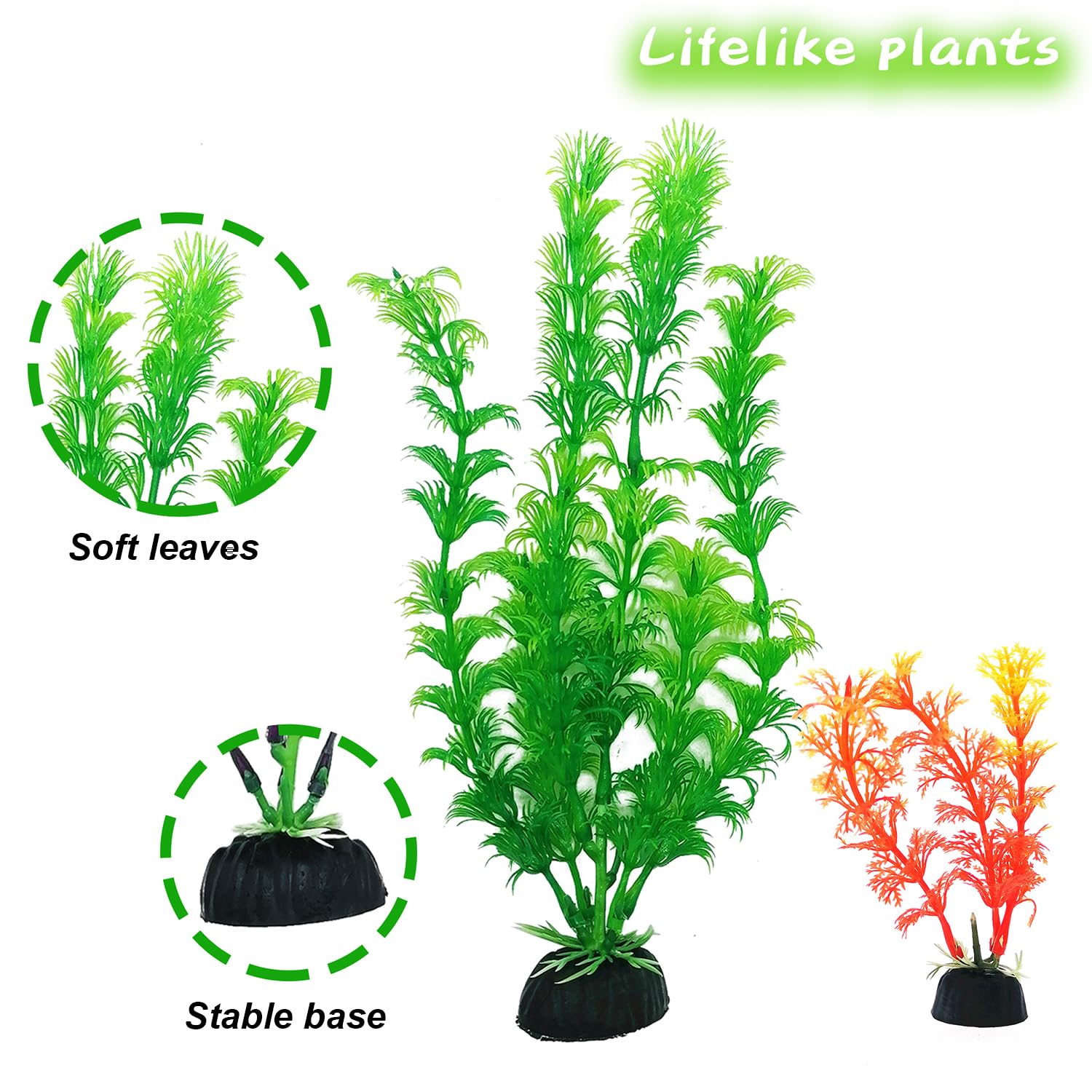 SLOCME Lot de 25 plantes artificielles pour aquarium – Plantes colorées pour aquarium en plastique, (6–30 cm)