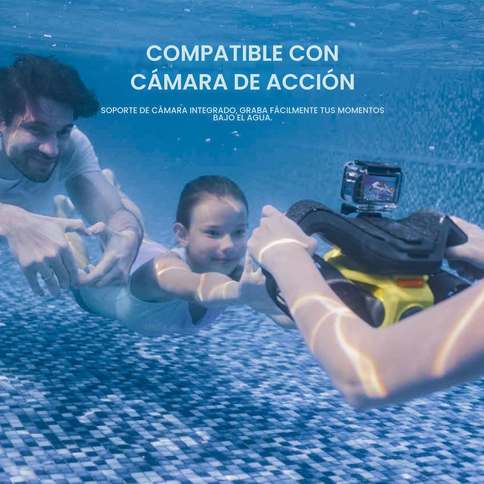 LEFEET C1 Scooter Subacuático Motores duales: Scooters con duración máxima de batería de 60 min, IPX8 30 M a Prueba de Agua para Deportes acuáticos, Buceo en Piscina, Buceo para niños/Adultos (Jaune)