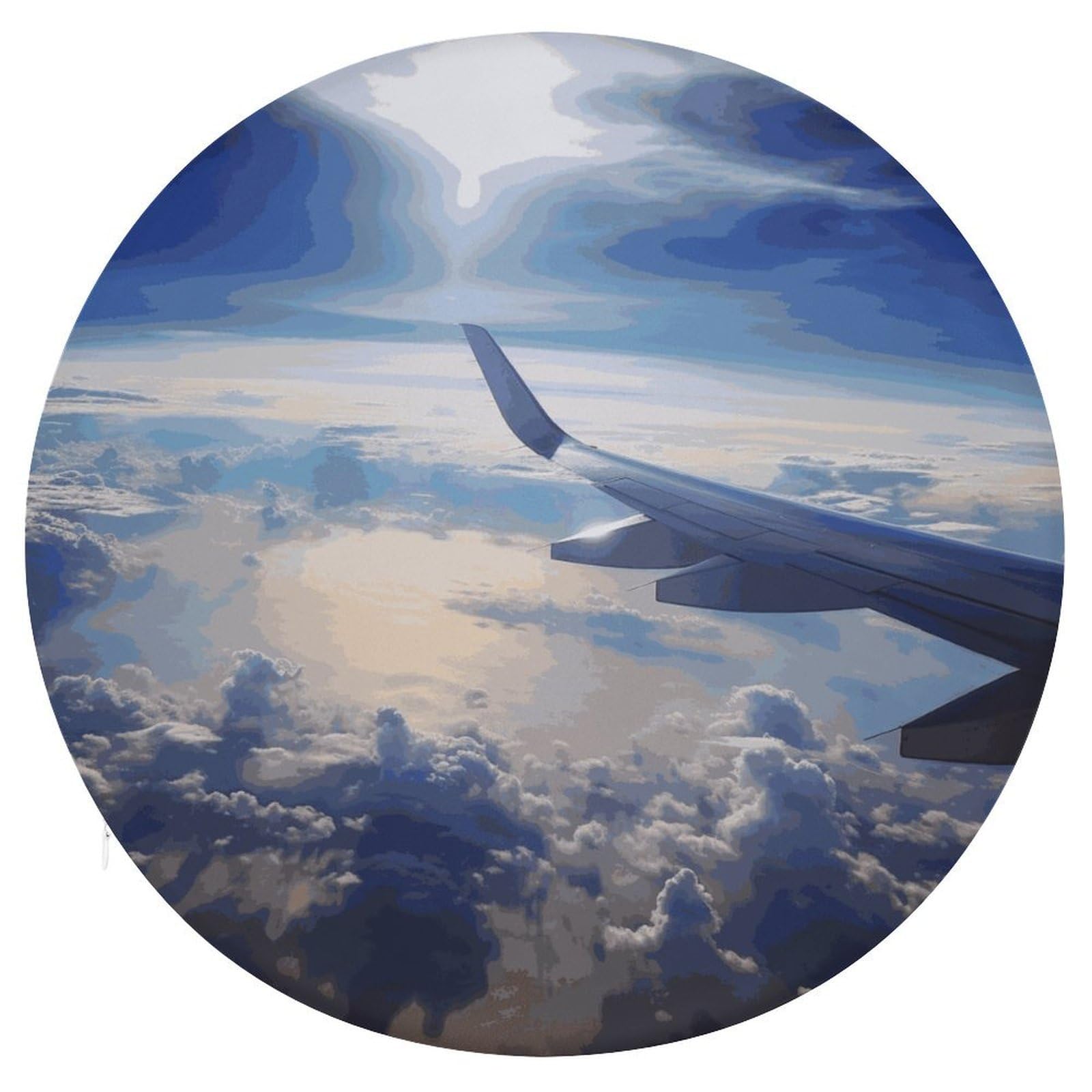 Wsoihfec Style Beautiful Sky Airplane Seat Cushion Round Chair Pad