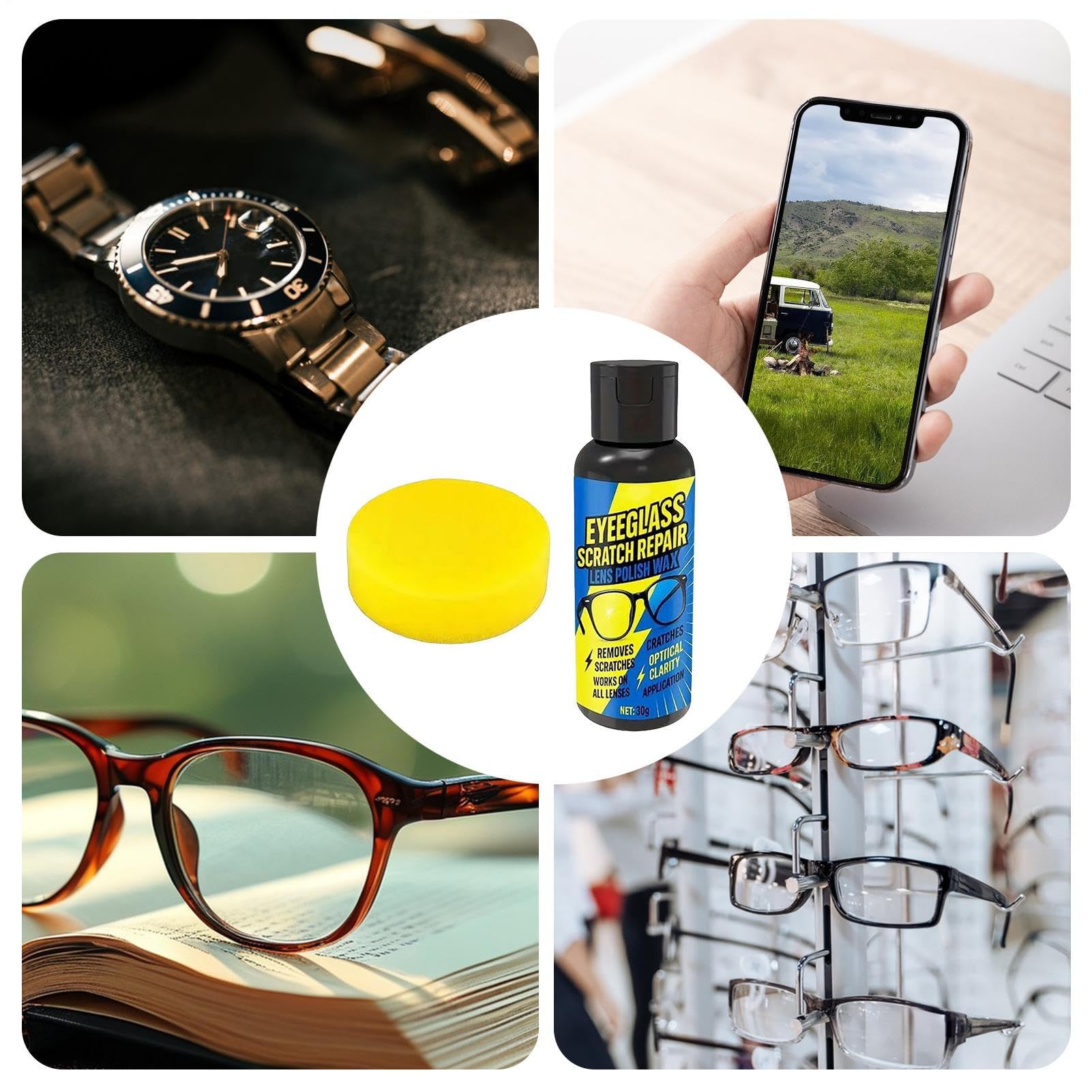 Usuwanie okularów, środek czyszczący do ekranów Smartwatch, polerowanie i usuwanie do ekranów aparatów fotograficznych, zegarków, telefonów, szyb, okularów przeciwsłonecznych