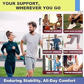 ABIRAM Ankle Brace for Women & Men, Compression Sleeve with Wrap, Foot Support Sleeve, Ankle Support for Sprained Ankle, Plantar Fasciitis Relief Socks, Achilles Tendonitis, Sports, M