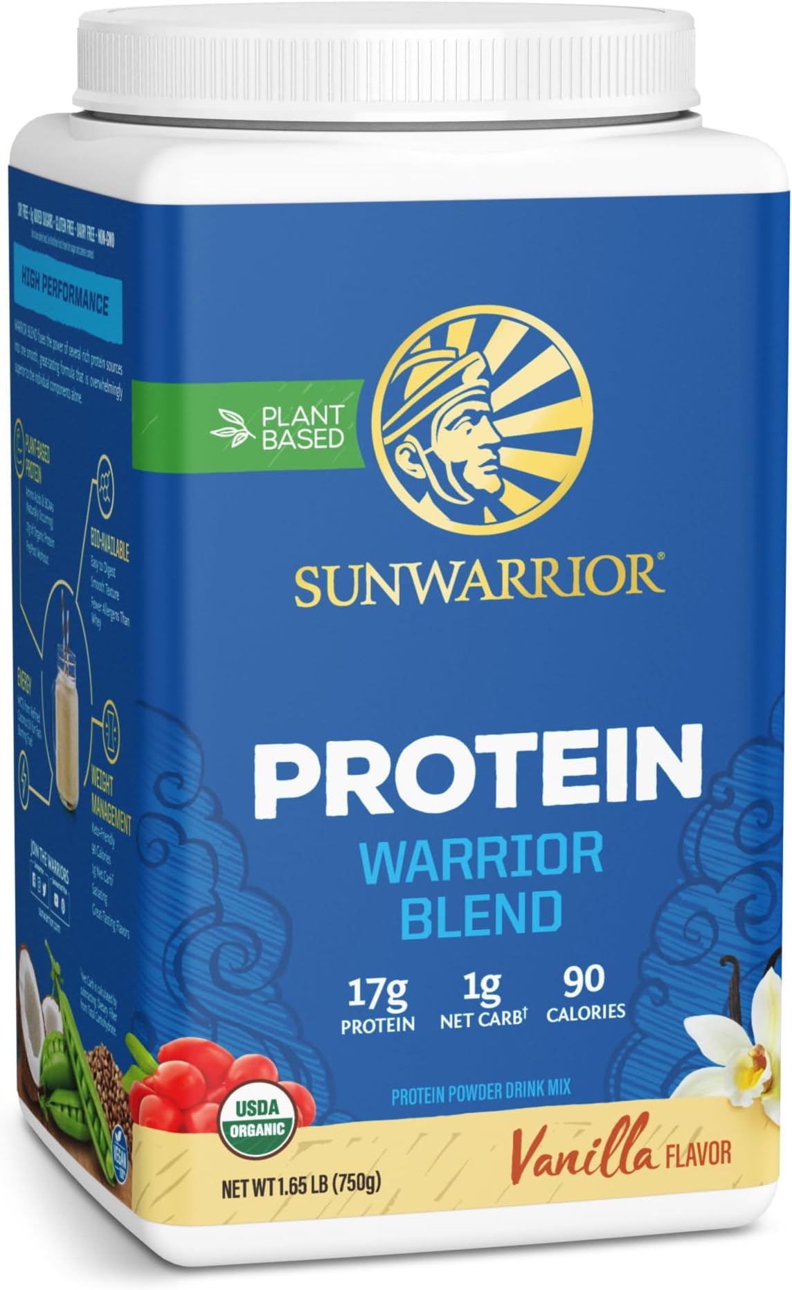 Warrior Blend High Performance| Plant-Based | Keto-Friendly |Vegan |Organic Protein Powder Vanilla 750 g