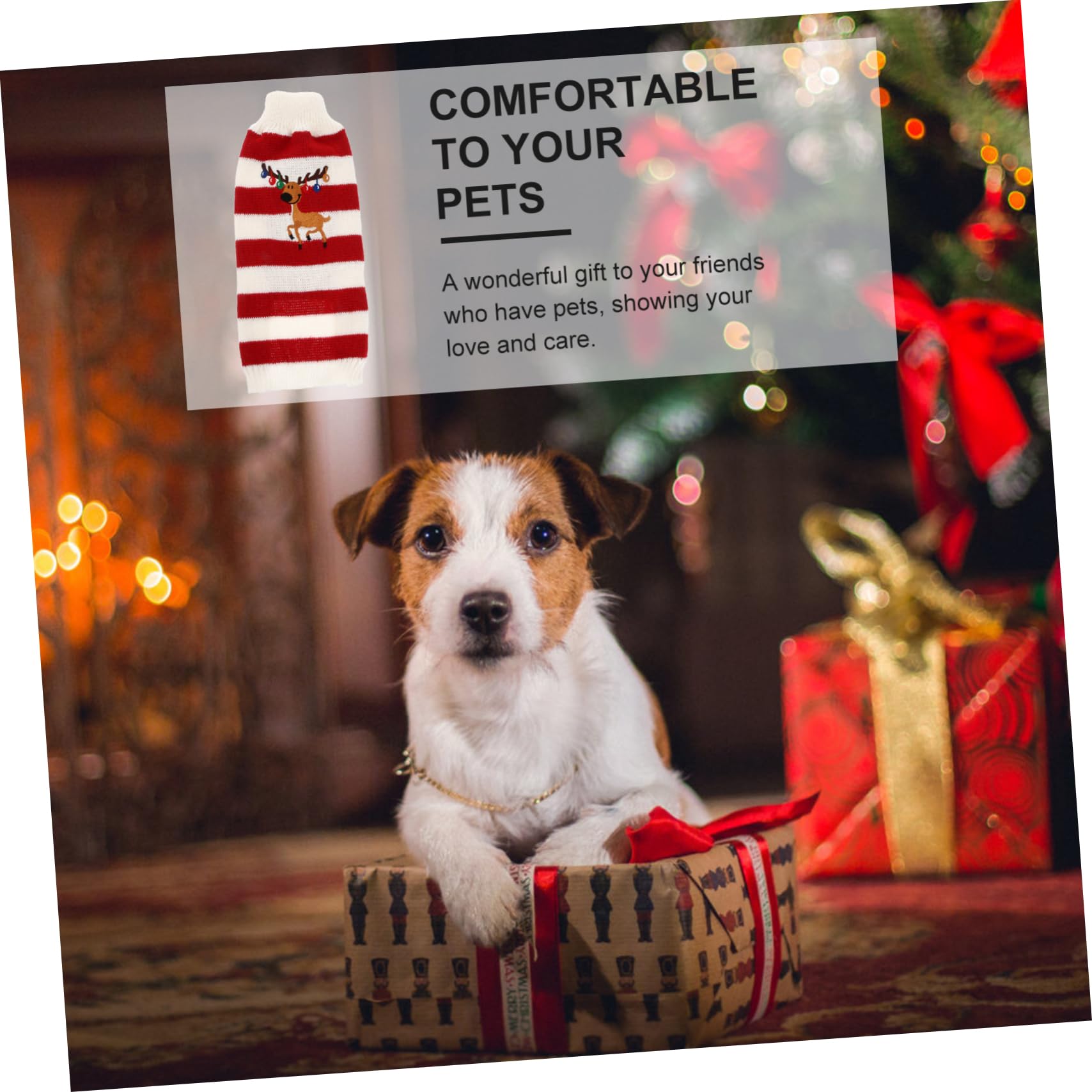 FRCOLOR Suéter de Punto para Perro Disfraz de Invierno Ropa Navideña para Mascotas Rojo para Cachorros