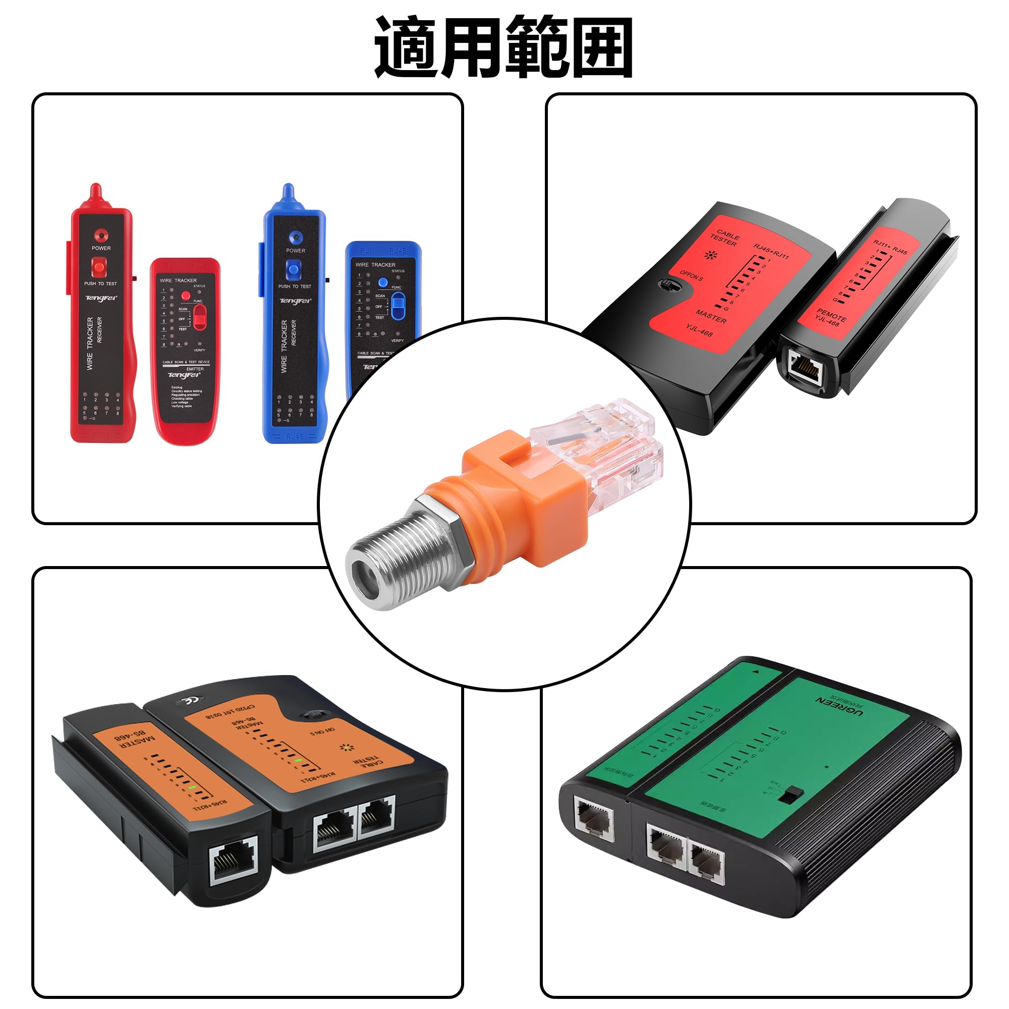 Amazon.co.jp: CERRXIAN F-RJ45変換アダプター R-Fメス-RJ45オス