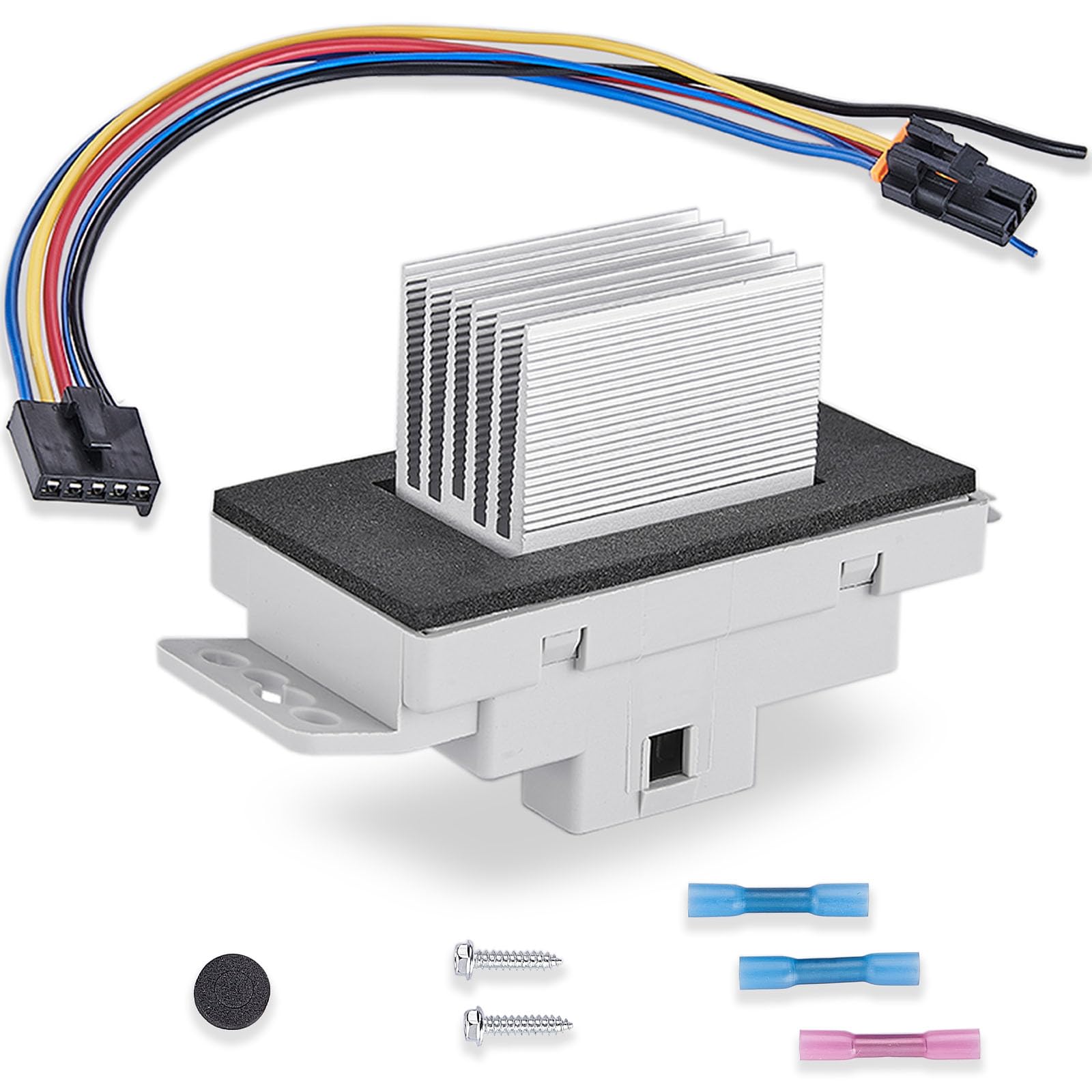 HVAC Blower Motor Resistor Complete Kit with Harness Compatible with Chevy, GMC Vehicles - Silverado, Tahoe, Suburban, Sierra, Yukon XL, Replaces 15 81773, 89018778, 89019351, 1581773, 15-81773