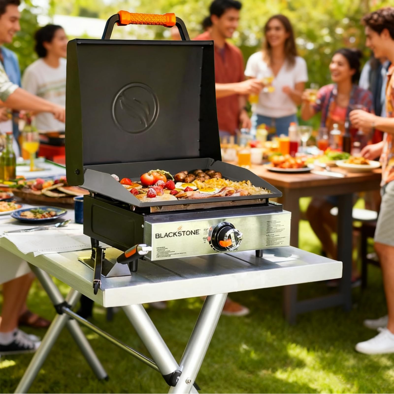 SafBbcue Ersatz-Grillplatte Für Blackstone 43,2 Cm – Flach, Aus Karbonstahl, Mit Griff