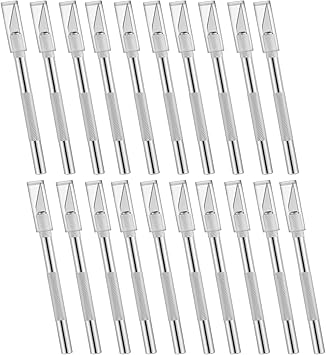 Precision Craft Knife Set - 20 Pack Razor Sharp Hobby Knives with Safety Cap for Phone Repair, Art, Scrapbooking, Stencil
