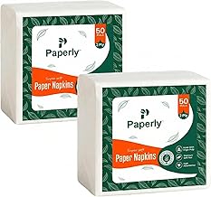 Premium Tissue Paper Napkins | Embossed 100% Virgin Pulp Disposable Dinner Serviettes for Restaurants Hotels Travel Home, Car, Office (2, 2 Ply (50 Pulls))