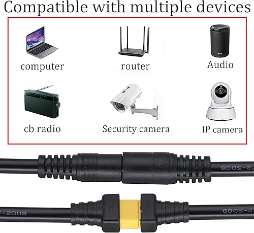 Miniatura 7 de Cable adaptador XT60 a CC XT60 macho/hembra a CC de 0.217 in x 0.098 in, macho/hembra, cable de carga XT-60 para monitor Fats-Hark Sky-Zone FPV,