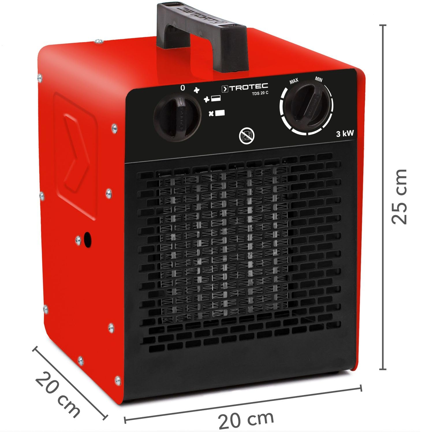TROTEC TDS 20 C Termowentylator ceramiczny 2 stopnie ogrzewania maks. 3 kW 1 stopień chłodzenia przepływ powietrza 180 m³/h