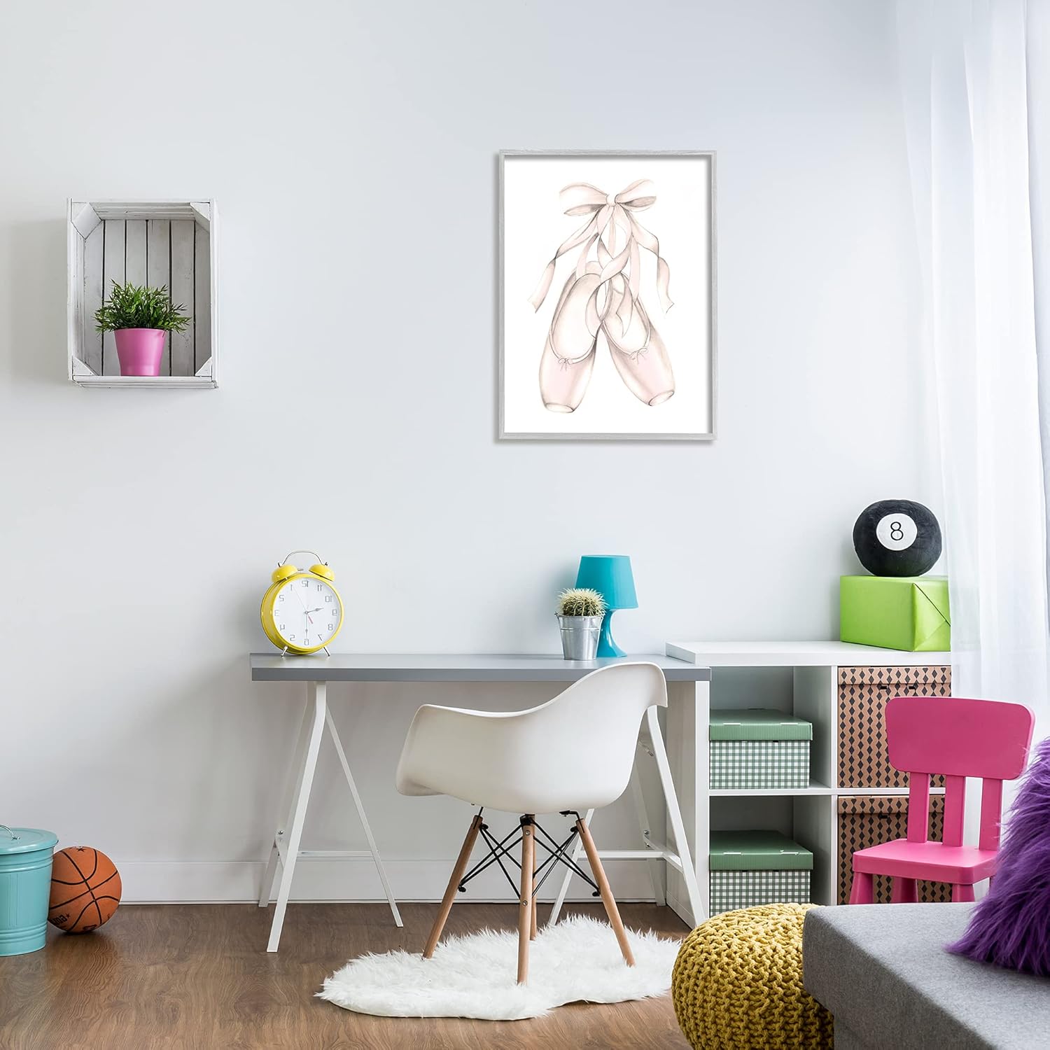 Stupell Industries Soft Pink Ballerina Slippers Ballet Dance Shoes