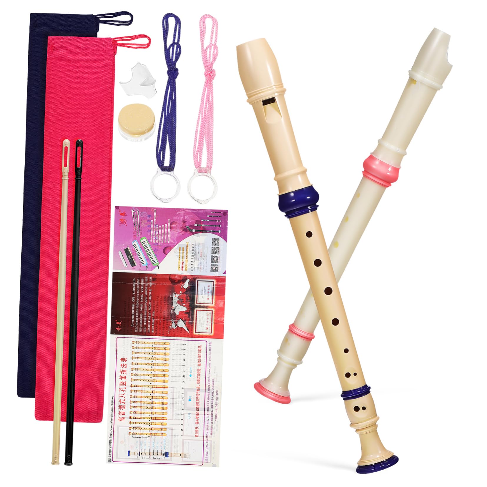 VANZACK Soprano Recorder Flute Instruments 8-hole Soprano Recorder Set Beginner-friendly