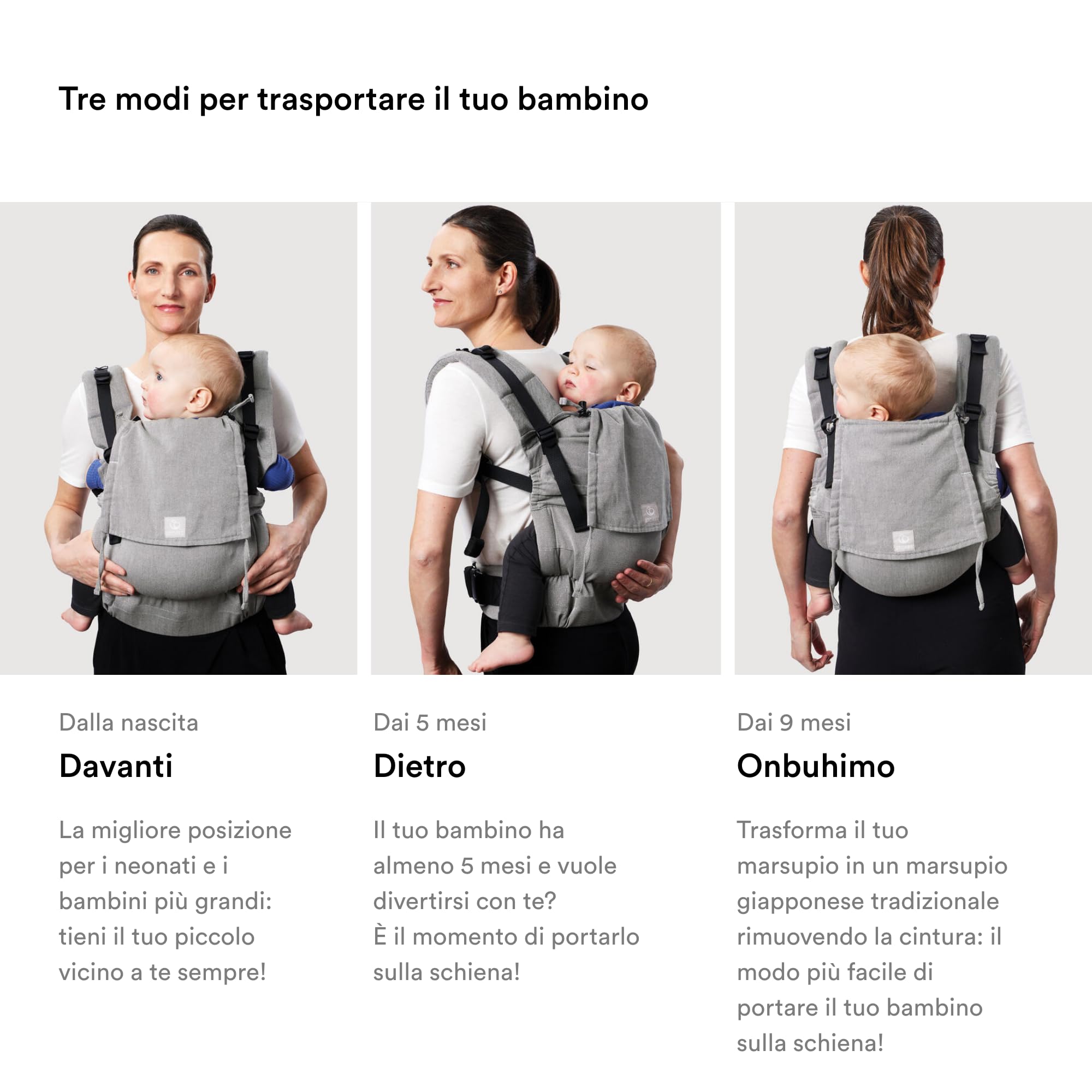 Marsupio Stokke Limas Flex, Glacier Green (OCS) - Marsupio per neonati con fibbia intera - Tre opzioni di trasporto - Sicuro per bambini da 1 mese/4 kg fino a 20 kg