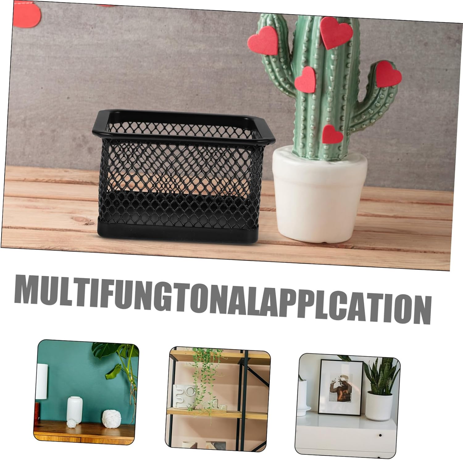 4pcs Metal Mesh Paperclip Holder Square Desk Organizer for Office Supplies Sturdy Binder Clip Dispenser Efficient Storage Solution for Study and Work