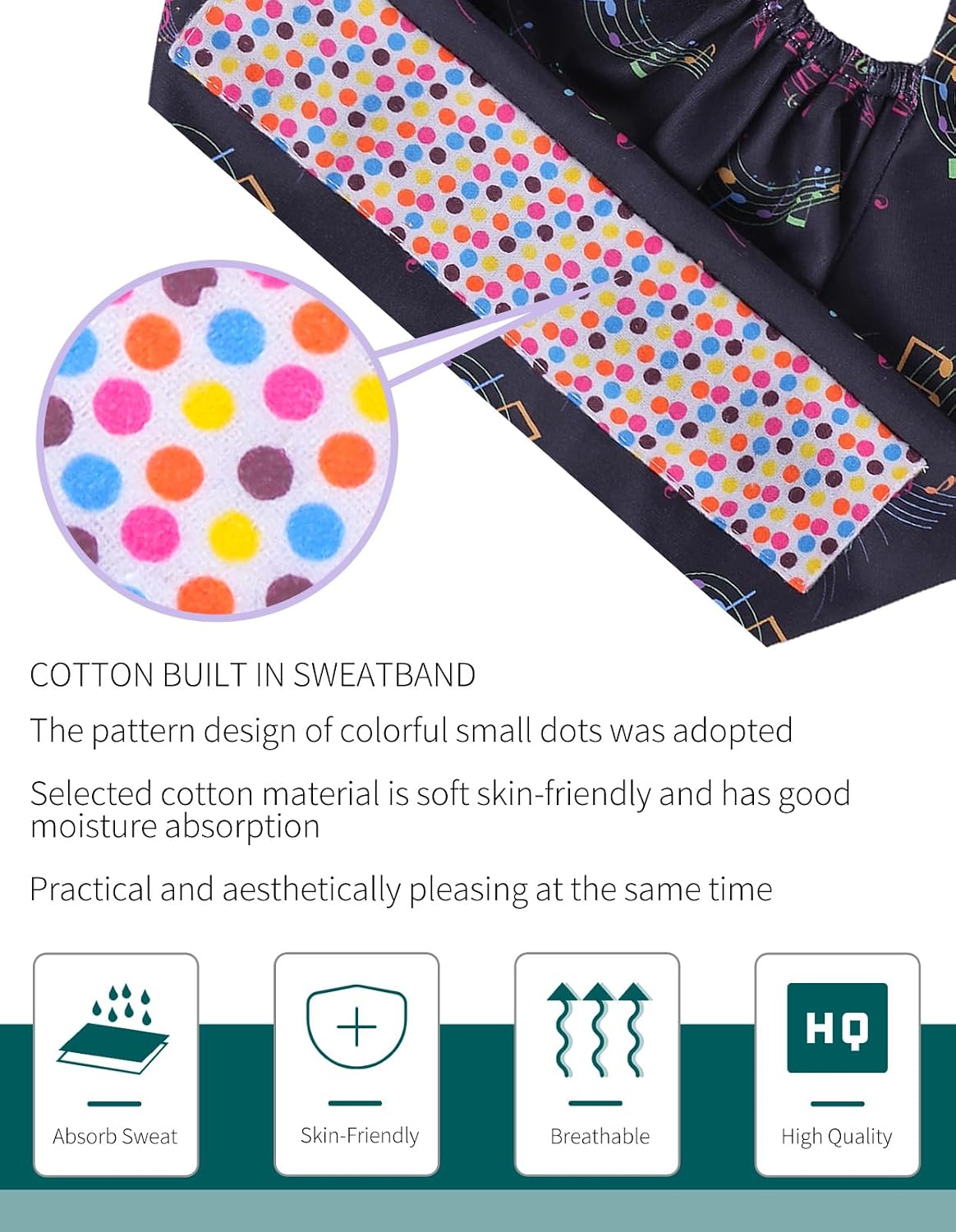Kousenpu Scrub Cap for Men, Adjustable Surgical Hats with Buttons