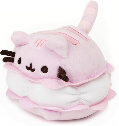 Miniatura 3 de GUND Galleta de macaron Pusheen Sweet Postre Squishy Animal de peluche con tela satisfactoriamente elástica, para edades de 8 años en adelante, rosa