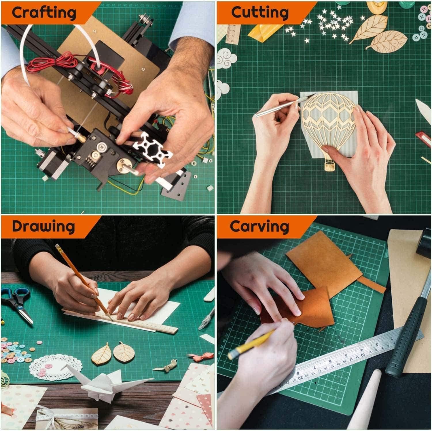 Pixora A2 Self Healing Cutting Mat 24 x 18 Inch | 5 Layer Rotary Cutting Craft Board for Sewing Quilting Scrapbooking Leather Craft Fabric Cutting Hobby Projects (A2) 3