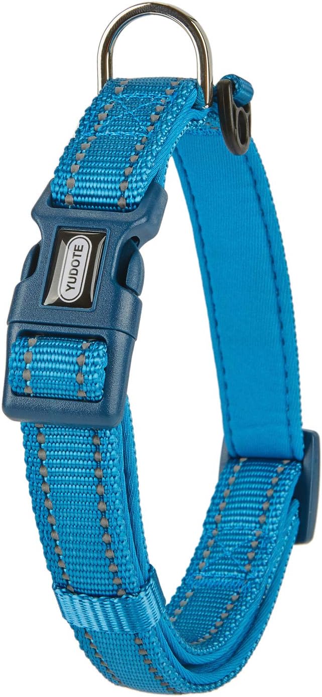 YUDOTE Dog Collar Small Strong Reflective Nylon Webbing with Soft Comfy Neoprene Padded Linning for Small Dogs Daily Use,Royal Blue - Image 4