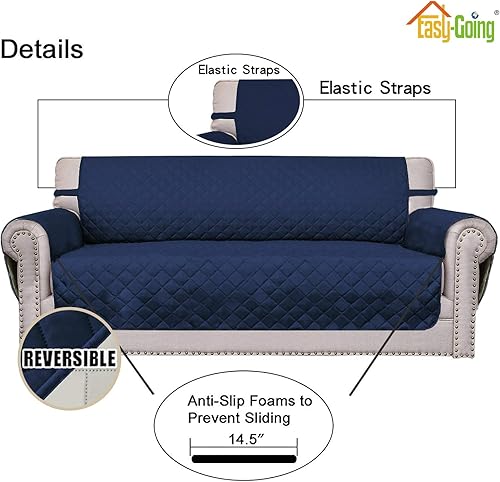 Miniatura 428 de Easy-Going - Funda reversible sobredimensionada para sofá de 3 cojines, protector de muebles resistente al agua con tubos de espuma para perros Gris