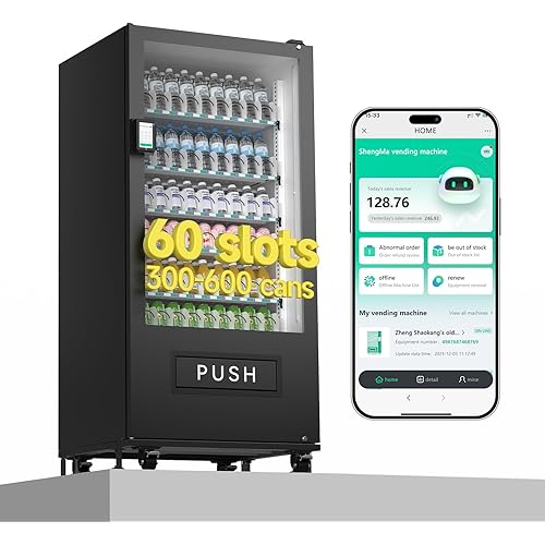 60-Slot Commercial Vending Machine for Sale, Refrigerated Vending Machine Snacks and Drinks Combo with Credit Card & NFC Payment, Vending Machine for Home, Offices and Gyms, Vending Machines Cheap