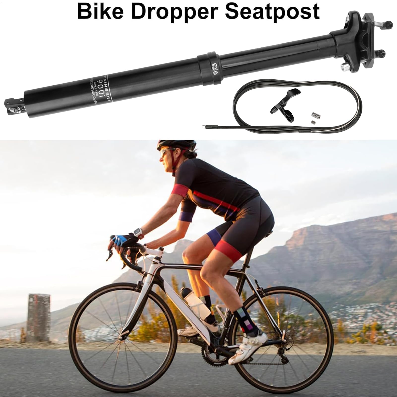 Sella telescopica per bicicletta - Strumento regolabile in lega di alluminio 30,9/31,6 mm - Sella telescopica per mountain bike | per ciclismo su strada montagna guida