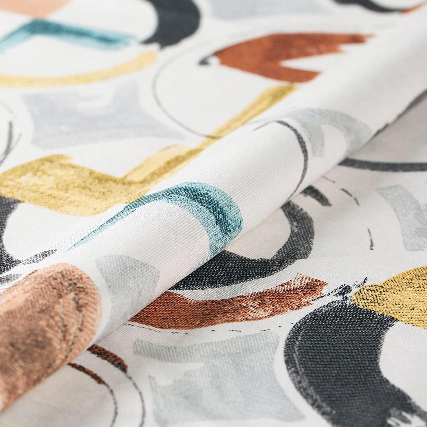 VOGOL Blackout Curtains for Nursery Kids Room 63 Inch Length, Colorful Abstract Circles Print Geo Grommet Energy Saving Drapes Geometric Bedroom Thermal Insulated Window Curtain Panels, 52x63, 2pcs