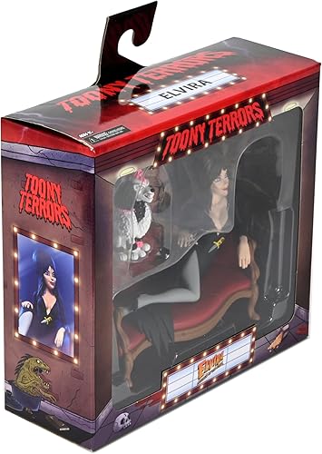Miniatura 3 de NECA - Juego de figuras de acción de Elvira on Couch (Toony Terrors) de 6 pulgadas en caja