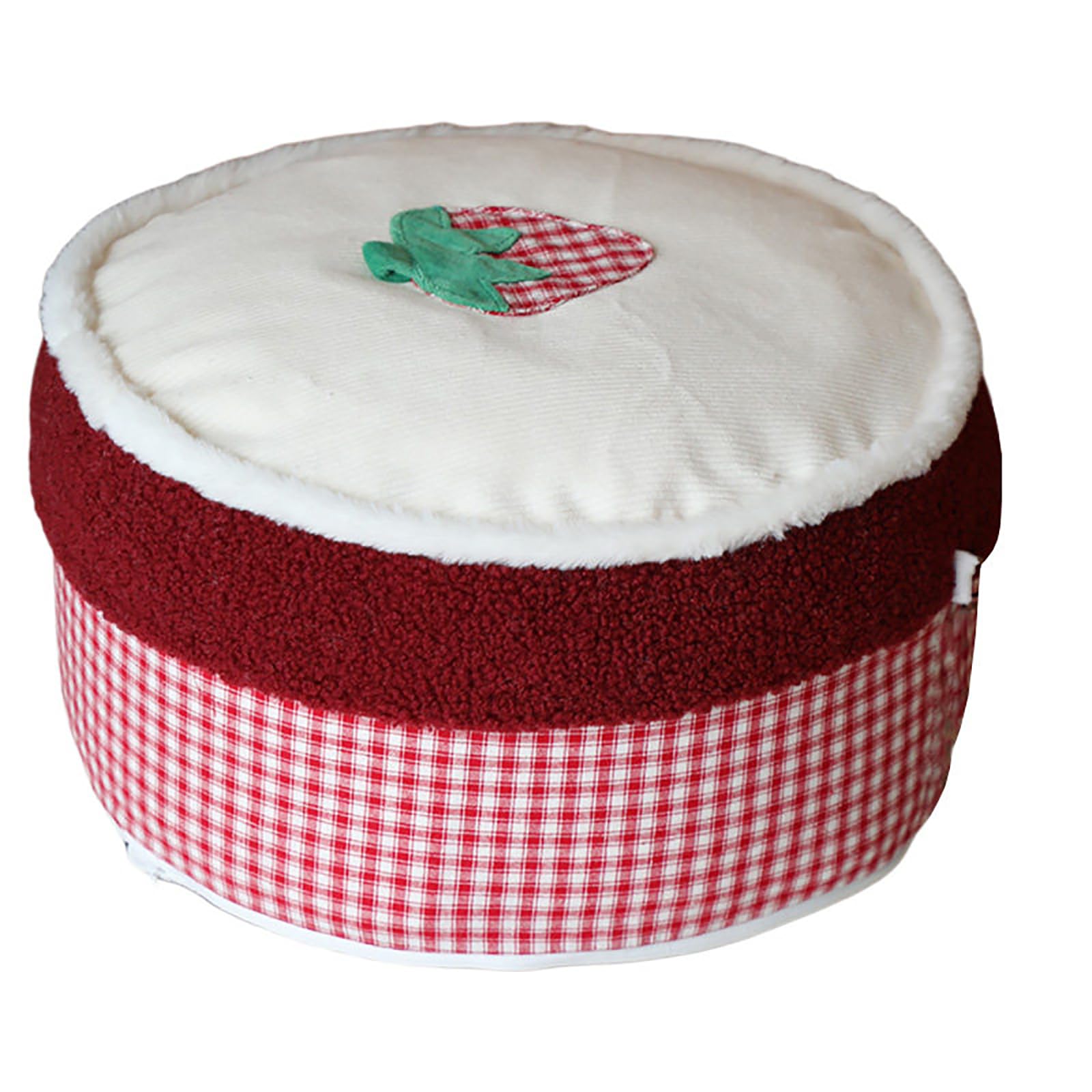 Mescxty B Cute Strawberry Cake Ottoman Pouf, Tatami Stool Shoe Changing Stool, Accent Stuffed Footrest Stool, Removable And Washable,For Living Room, Edroom,