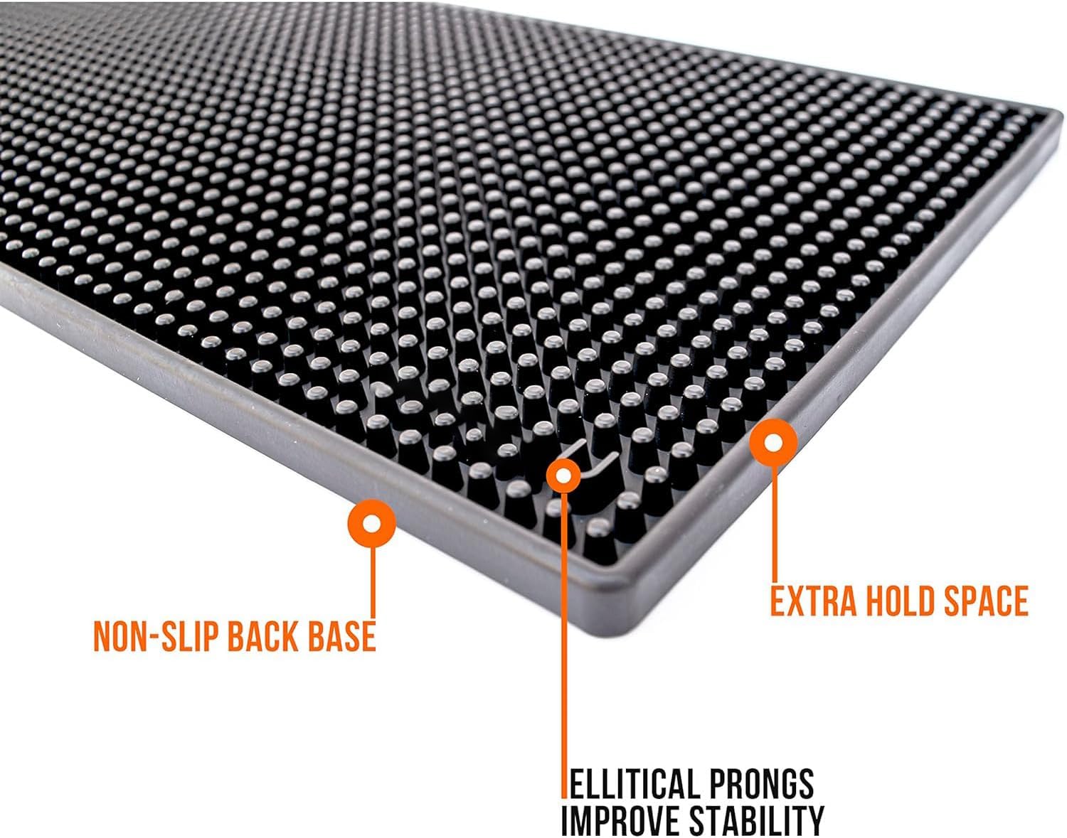 mibru coffee rubber service mat bar non slip dish glass drying mat flexible coasters leakproof for coffee shops restaurant kitchen counter top 40x20cm black ربلة تن - الصورة 5