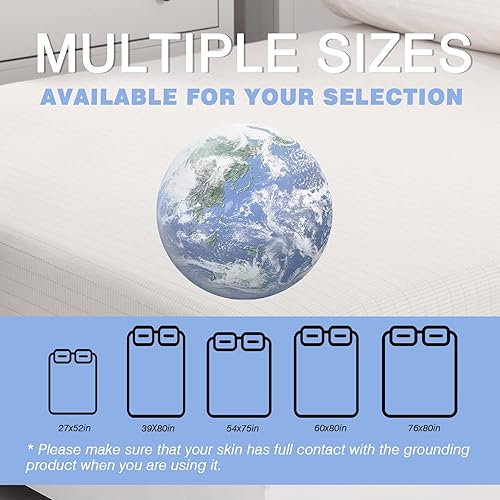 Miniatura 7 de Funda de almohada con cable de conexión a tierra de 15 pies, funda de almohada conductora de fibra plateada para un mejor sueño, aumenta la energía