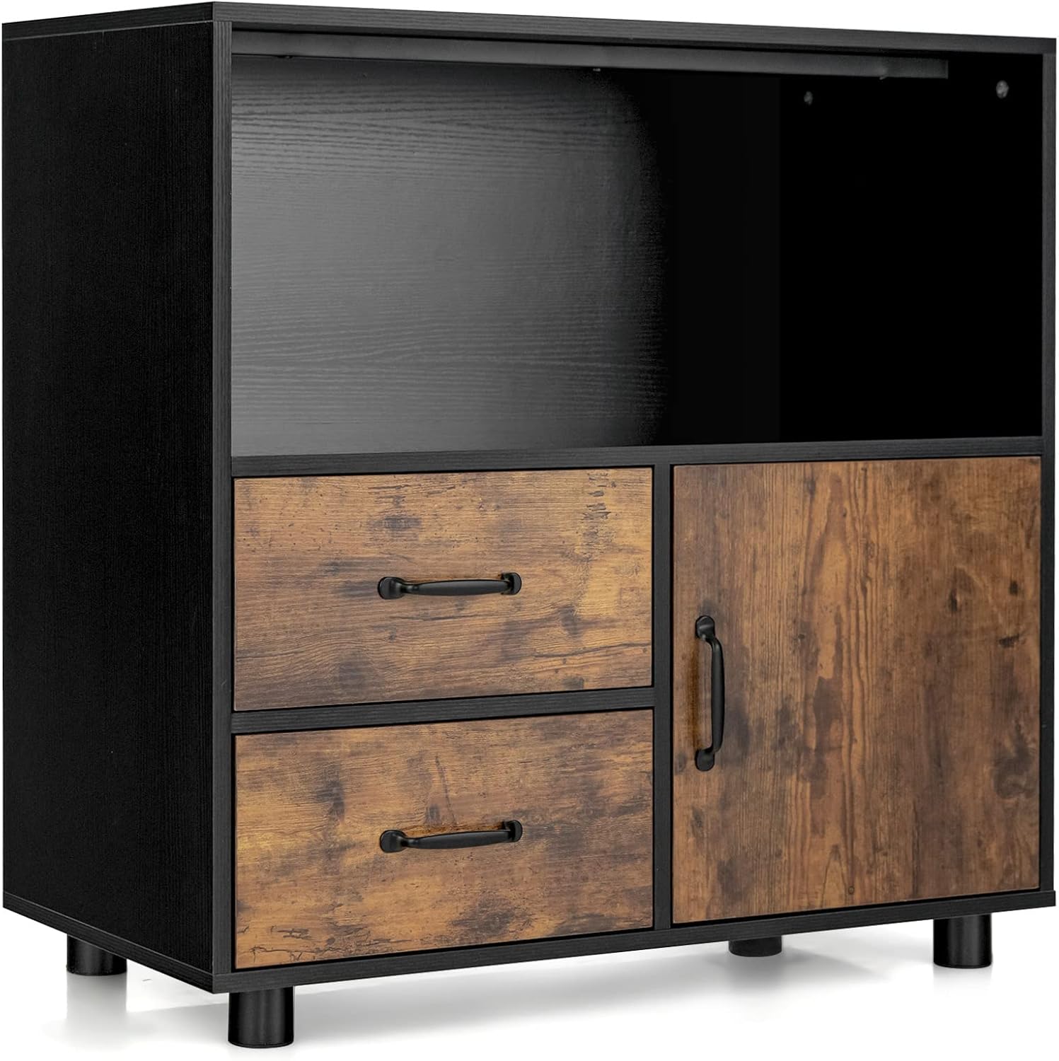 Giantex 2 Drawer File Cabinet - Lateral Filing Storage Cabinet with Industrial Style, Anti-Scratch Surface, Anti-Tipping Device, Middle Open Shelf, Printer Stand for Home Office 31.5” x 16” x 31.5” : Office Products