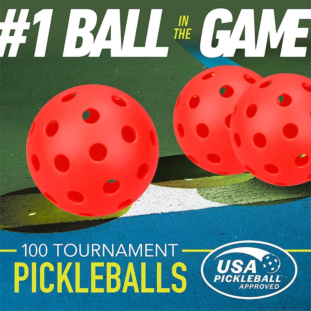 6 Pack Sports Outdoor Pickleballs + 24 Pack Sports Outdoor Pickleballs, Red