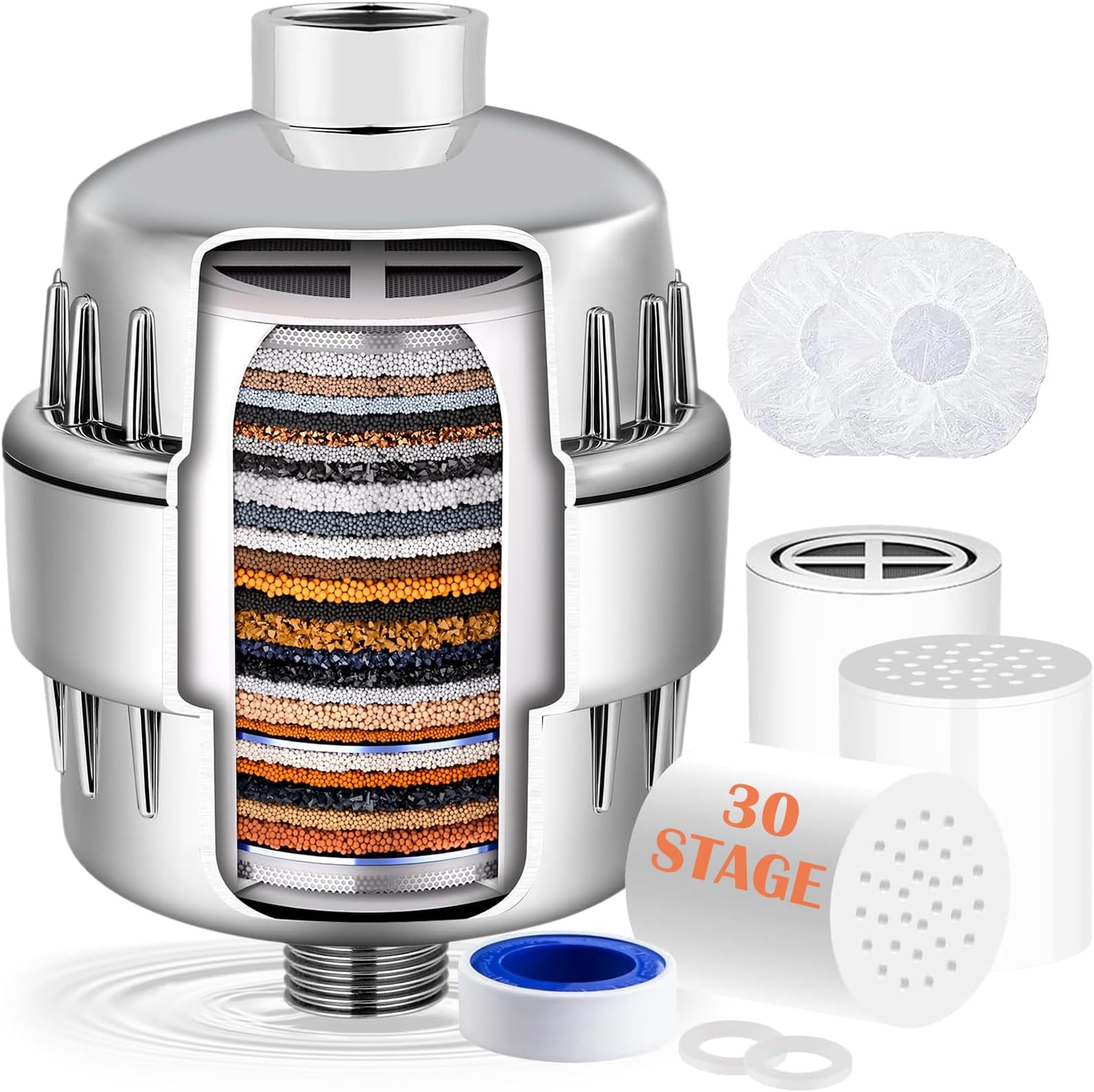 24 Stage Shower Filter with Vitamin C for Hard Water Water Softener