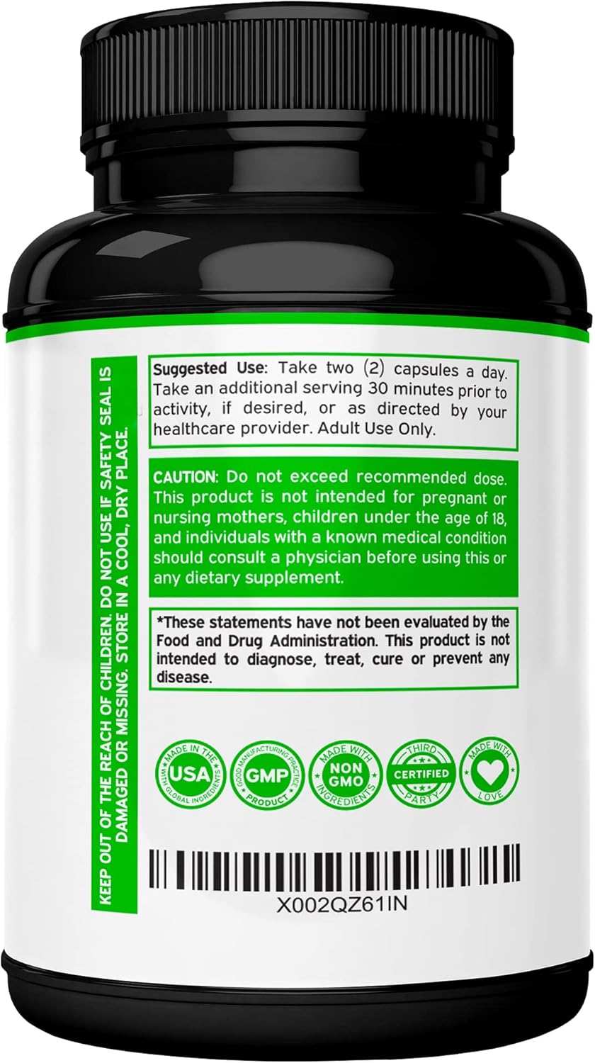 Horny Goat Weed for Men and Women 1590mg Maximum Strength & Muira Puama Root Extract 1000mg for Men and Women : Health & Household