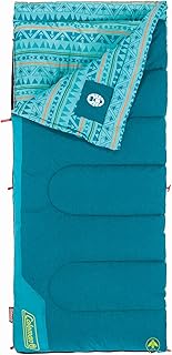 Kids 50°F Sleeping Bag, Comfortable Youth Sleeping Bag for Sleepovers & Camping, Fits Children up to 5ft Tall, Glow in The Dark Design, Stuff Sack Included, Machine Washable