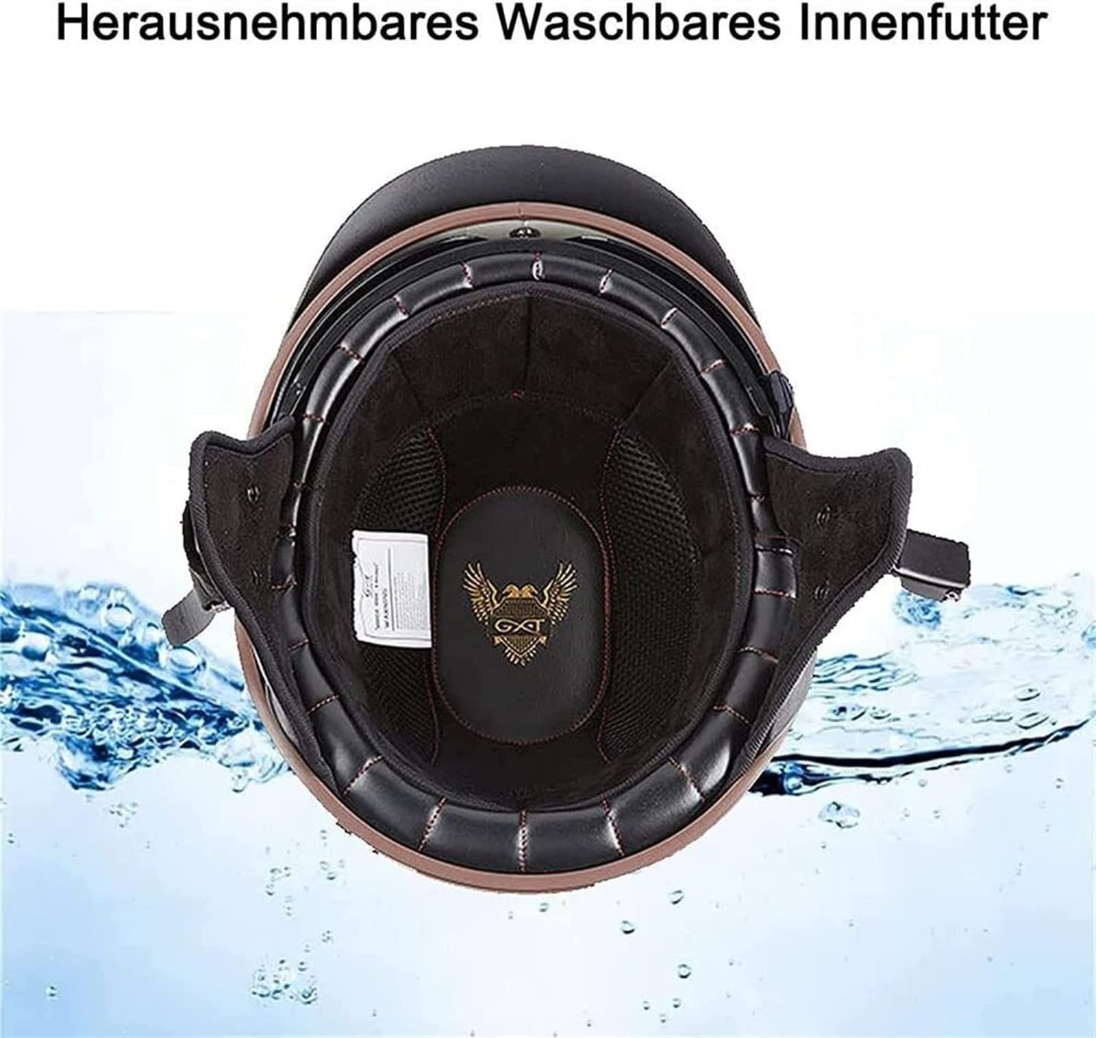 Motorrad Halbhelme Brain-Cap mit ECE Genehmigt mit Visier Brain-Cap Halbschale Roller-Helm Scooter-Helm Motorradhelm Jet-Helm Retro Für Erwachsene Herren Damen