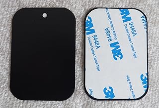 Generic Metal Plates for Magnetic Phone Mount - Premium 2pcs Uni Strong Adhesive Sticker (Round or Rectangular) (2 Rectangular 1.75"" x 2.5""), Black