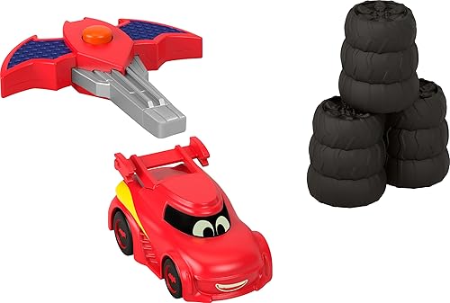Fisher-Price DC Batwheels - Vehículo de lanzamiento Redbird a escala 155 con accesorios de choque para mayores de 3 años