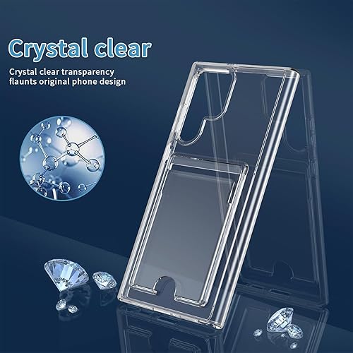 Miniatura 7 de Diseñada para Samsung Galaxy S23 Ultra, funda con tarjetero, funda protectora militar transparente a prueba de golpes y antiarañazos para Samsung