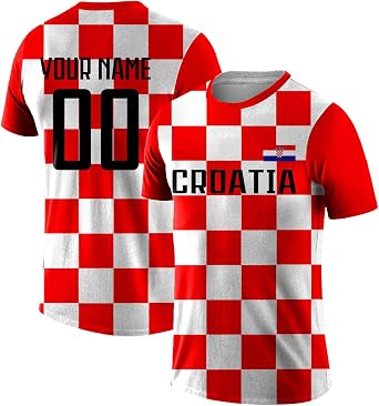 Custom Croatia Soccer Jersey Personalized Croatia Shirts Add Your Name Number Sport Fans Gifts for Men Women Youth
