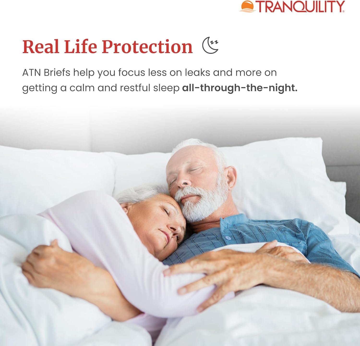 Tranquility Premium ATN Disposable Briefs with Tabs, Overnight Protection Superabsorbent Core for Leak-Free and Full-Fit Comfort, Medium 96ct Case