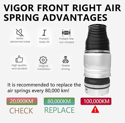 Miniatura 5 de VIGOR El bolso delantero derecho del resorte de la suspensión del aire compatible con 2007-2015 Audi Q7, VW Touareg, la primavera del aire del coche