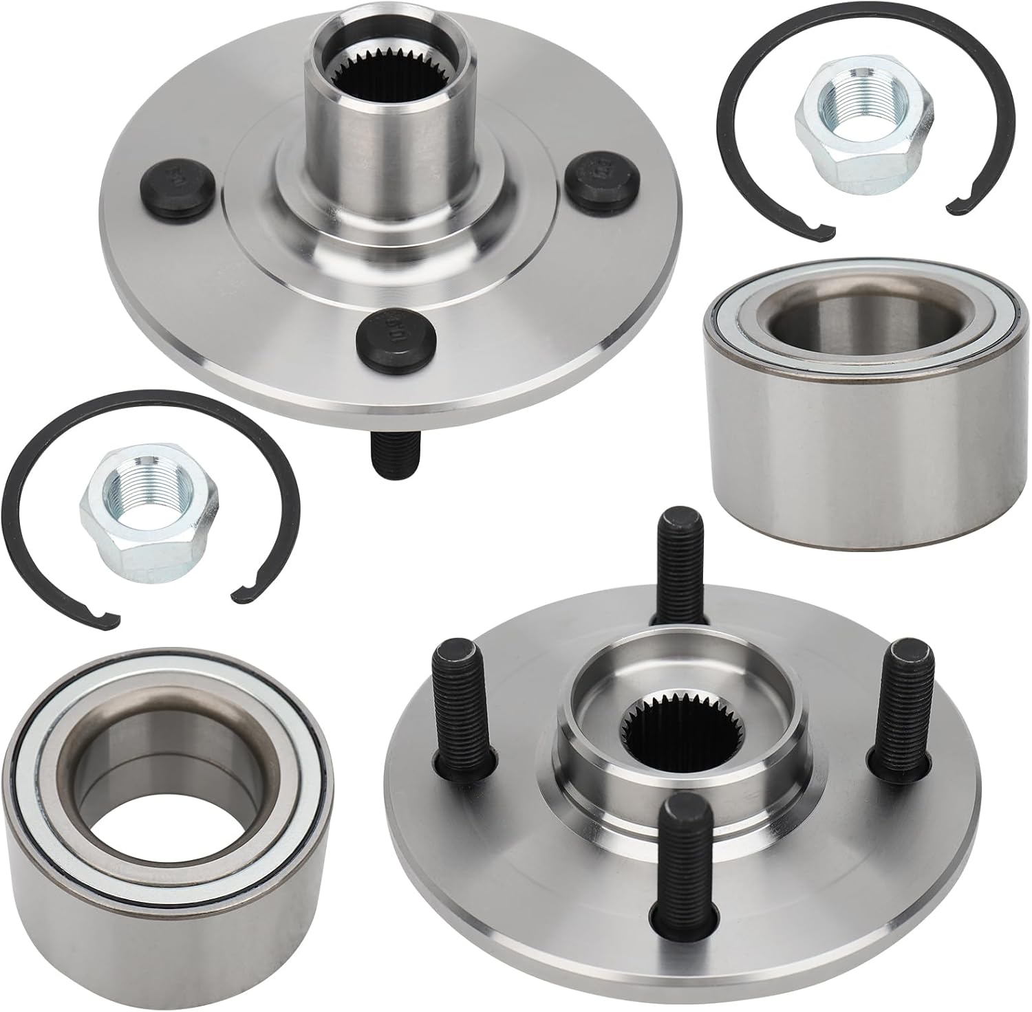 DRIVESTAR 518514 Front Wheel Hub & Bearing Left/Right for Saturn SC SL SW, Saturn 1994-2002 4 Lug, Replace: BR930156K/HA590156K(Pair)