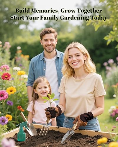 Miniatura 5 de Juego de herramientas de jardinería de 9 piezas de herramientas de mano de jardinería resistentes con bolsa de mano floral, kit de suministros de